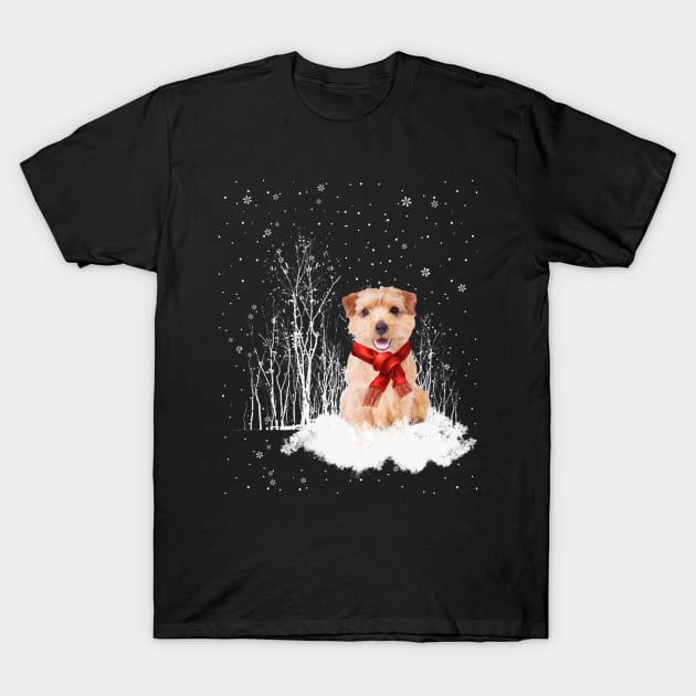 NORFOLK TERRIER Dog Christmas Happy Holidays Season T-Shirt by BoongMie